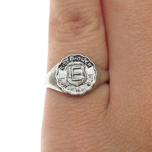 925 Sterling Silver Vintage Eisenhower Junior High School Ring Size 6