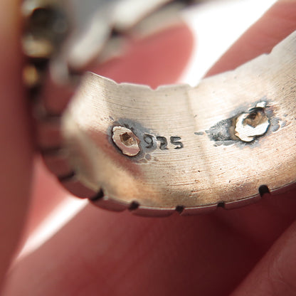 925 Sterling Silver 2-Tone Vintage Mayan Oxidized Band Ring Size 8.5