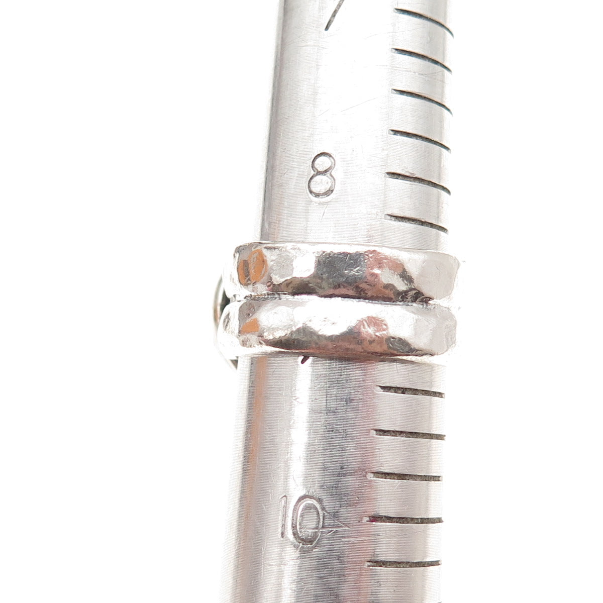 925 Sterling Silver Vintage Real Milky Aquamarine Modernist Oxidized Ring Size 9