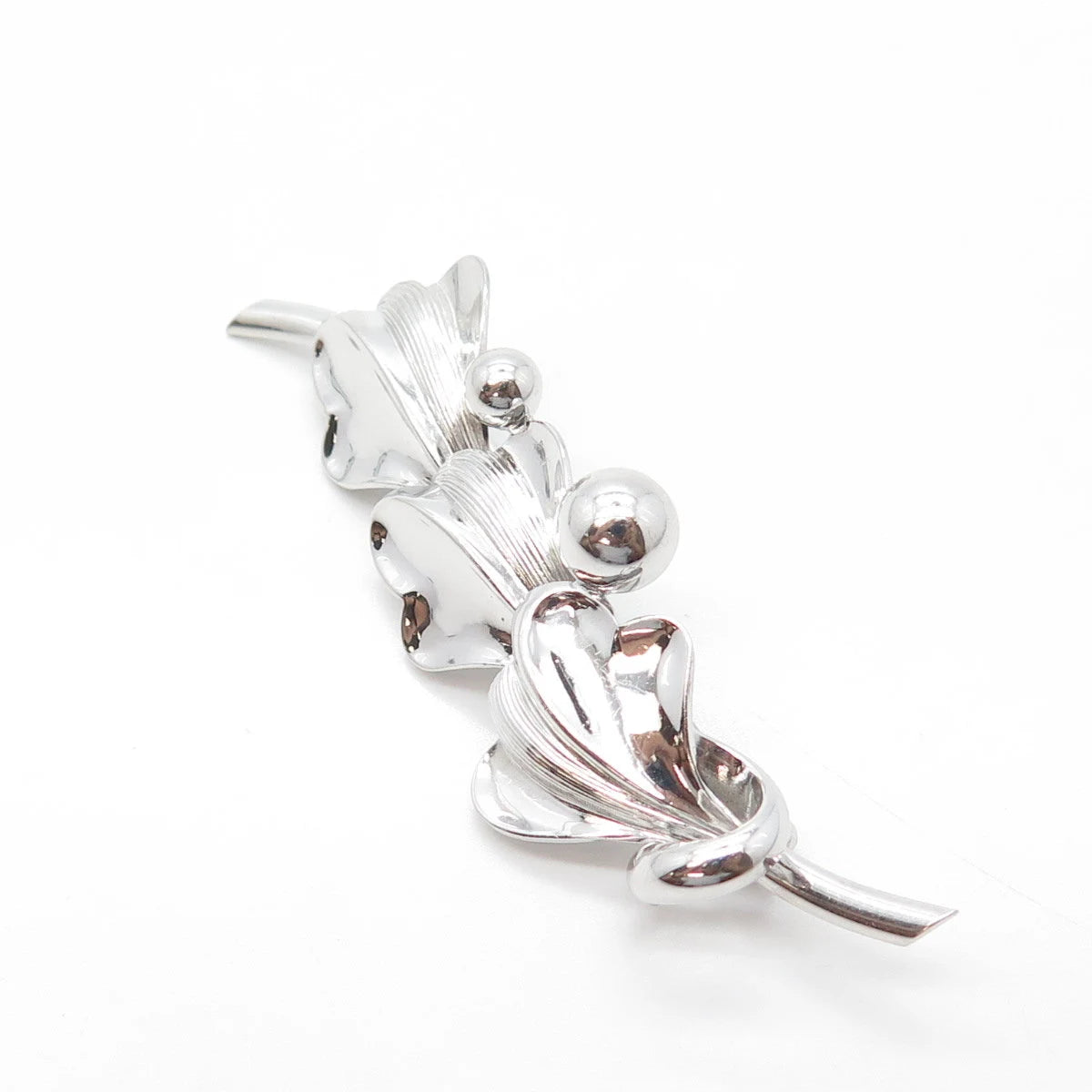 FORSTNER 925 Sterling Silver Antique Art Deco Leaf Pin Brooch