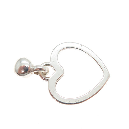 925 Sterling Silver Vintage Heart Slide Charm Pendant