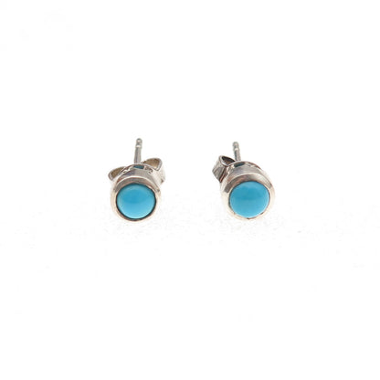 D'Joy 925 Sterling Silver Real Sleeping Beauty Turquoise Stud / Jacket Earrings
