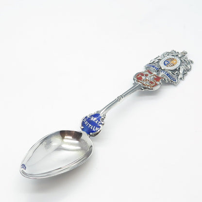 925 Sterling Silver Antique Birmingham 1908 Levi & Salaman Enamel Spoon