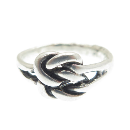 925 Sterling Silver Vintage Double Mariner Lone Knot Ring Size 5