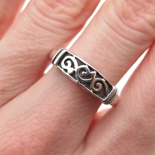 Charles Winston 925 Sterling Silver Vintage Spiral Oxidized Ring Size 7.25