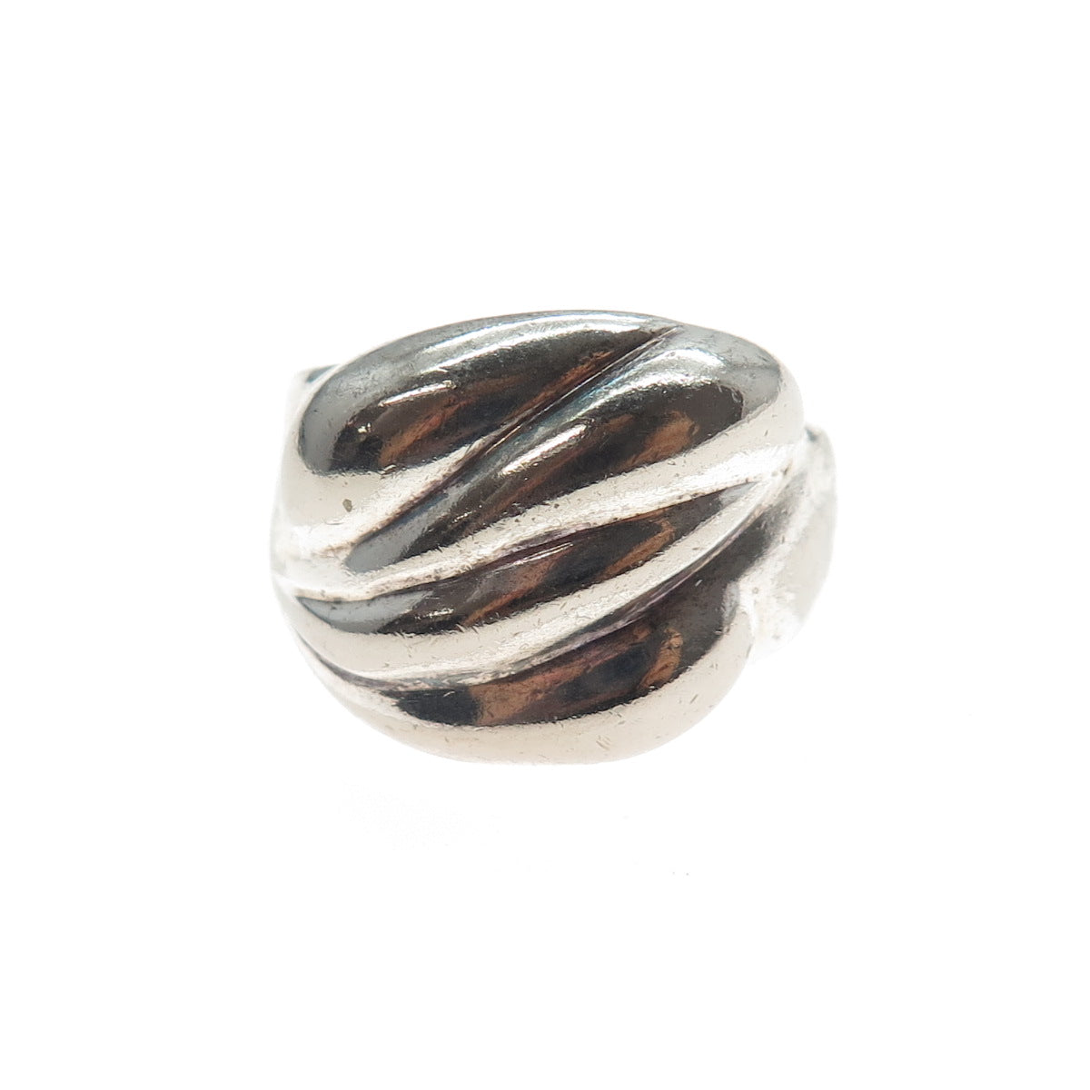 925 Sterling Silver Vintage Italy Modernist Oxidized Ring Size 9