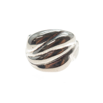 925 Sterling Silver Vintage Italy Modernist Oxidized Ring Size 9