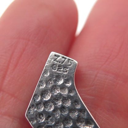 925 Sterling Silver Vintage Z.75 Letter V Initial Key Fob Chain 7"