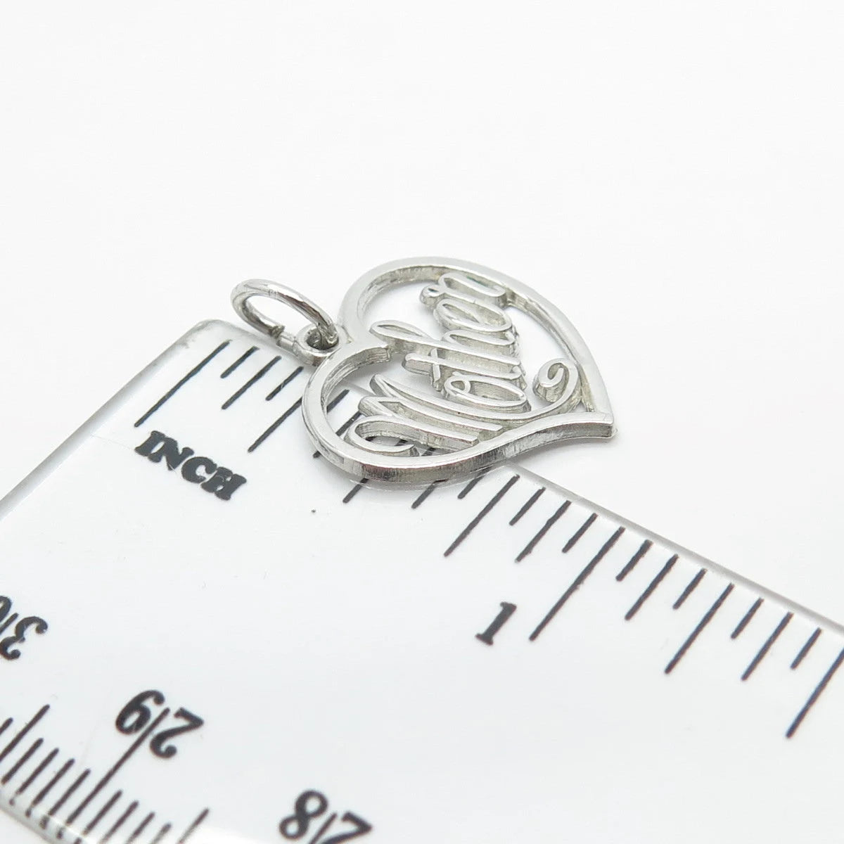 925 Sterling Silver Vintage "Mother" Love Heart Charm Pendant