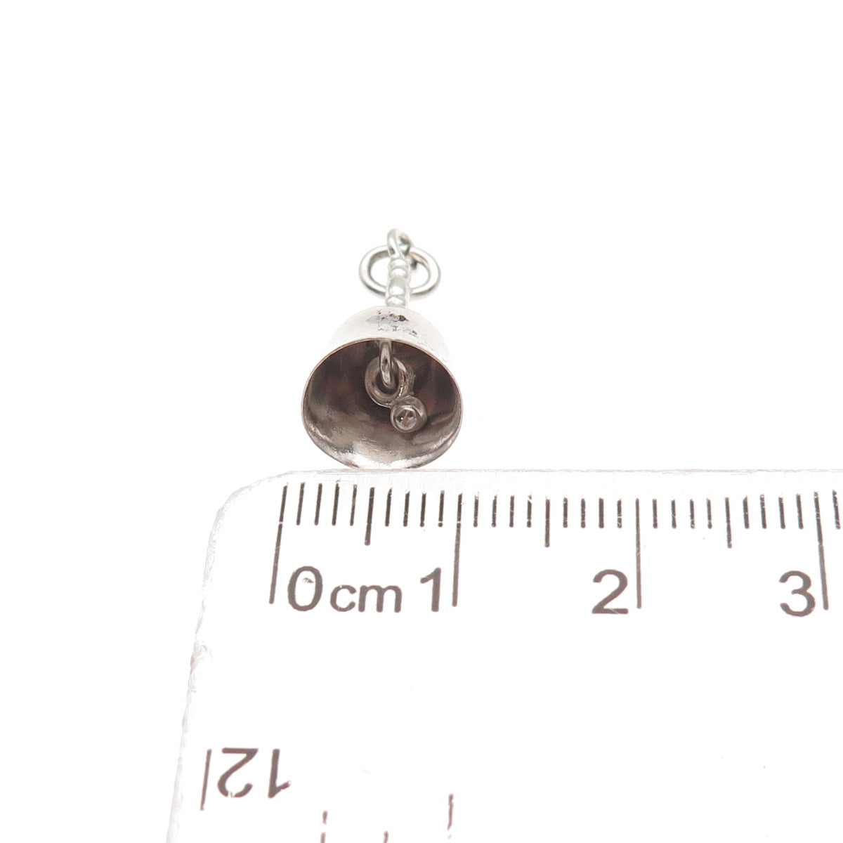 925 Sterling Silver Antique Art Deco Bell 3D Mini Charm Pendant