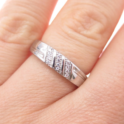 925 Sterling Silver Round-Cut C Z Ring Size 6.25