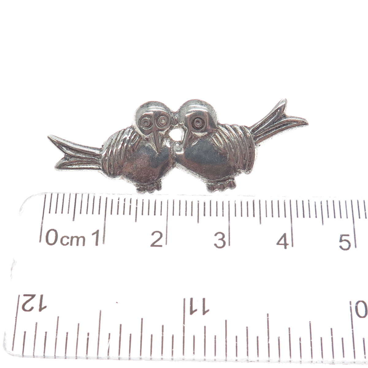 925 Sterling Silver Vintage Mexico Bird Couple Oxidized Pin Brooch