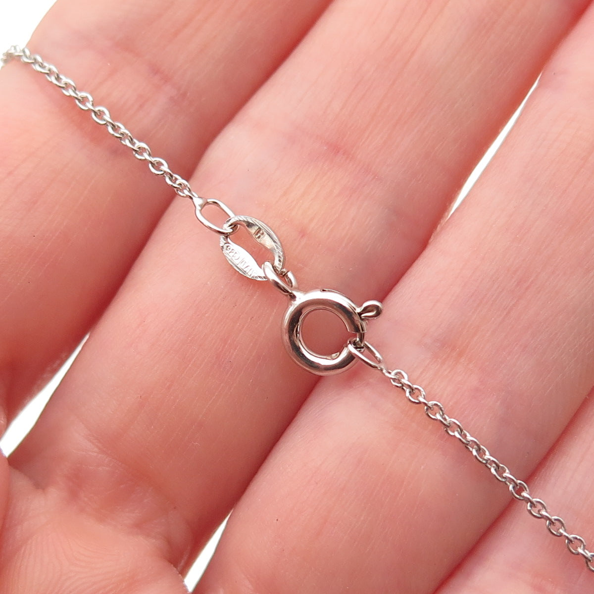 Bradford 925 Sterling Silver 2-Tone Real Diamond Heart Cable Chain Necklace 18"