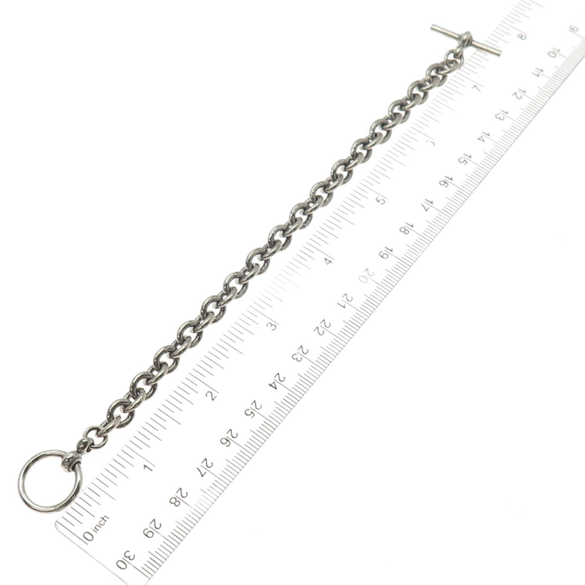 925 Sterling Silver Vintage Italy Oxidized Cable Link Bracelet 6.75"