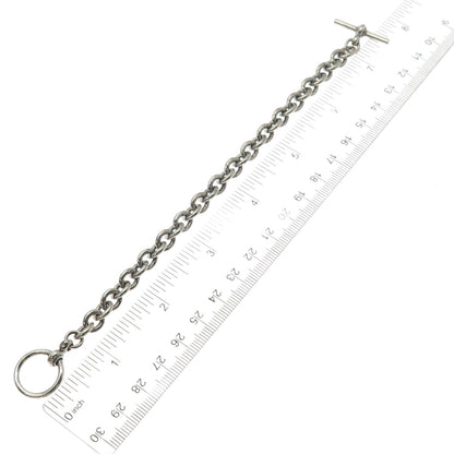 925 Sterling Silver Vintage Italy Oxidized Cable Link Bracelet 6.75"