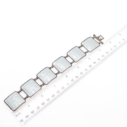 DAVID ANDERSEN 925S Sterling Vintage Norway Enamel Fairytale Bracelet 7.5"