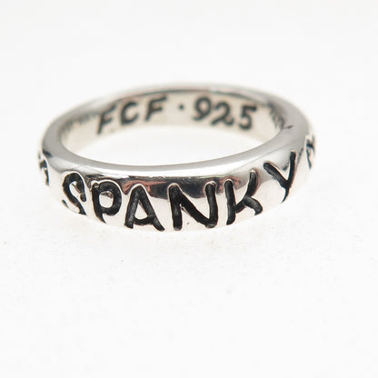 925 Sterling Silver Vintage Spanky Oxidized Band Ring Size 6