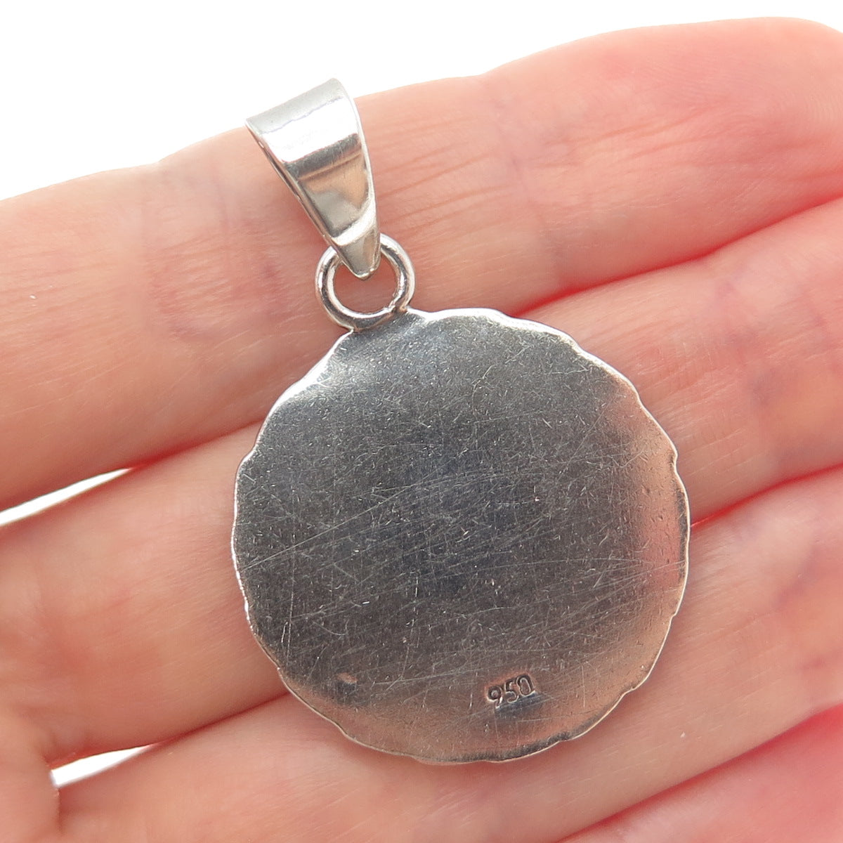 950 Silver Vintage Mexico Aztec Medal Oxidized Charm Pendant