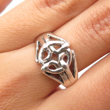 925 Sterling Silver Vintage Celtic Ring Size 6.75