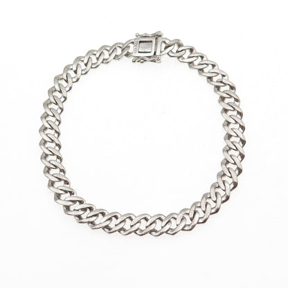 925 Sterling Silver Round-Cut C Z Cuban Link Bracelet 8"