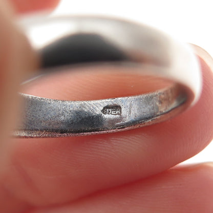 925 Sterling Silver Vintage Modernist Love Knot Oxidized Ring Size 6.5