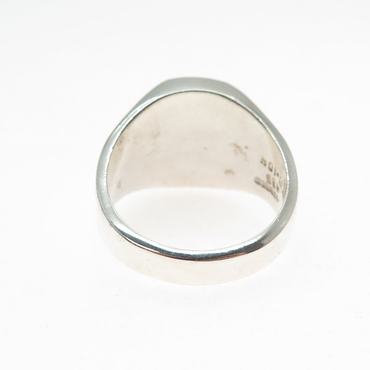 925 Sterling Silver Vintage Mexico Real Black Onyx Signet Ring Size 11
