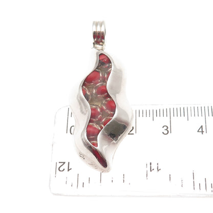 950 Silver Vintage Peruvian Huayruro Seeds Charm Pendant