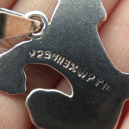 XENA WPTM 925 Sterling Silver Vintage Modernist Letter "X" Oxidized Pendant