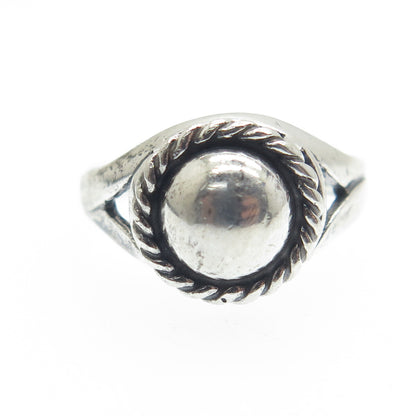 SUNRISE 925 Sterling Silver Vintage Roped Dome Oxidized Ring Size 6.25