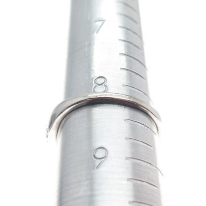 CHUCK CLEMENCY 925 Sterling Silver Real Round-Cut Diamond Ring Size 8.25