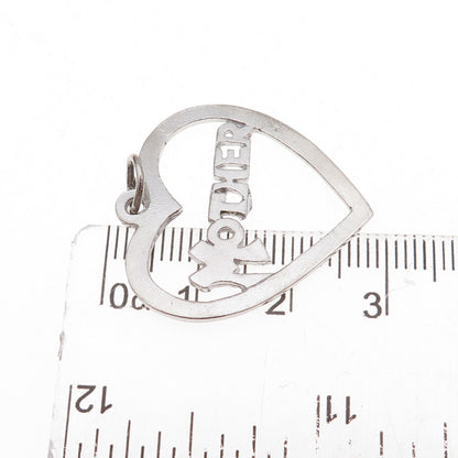 925 Sterling Silver Vintage Mother Heart Charm Pendant
