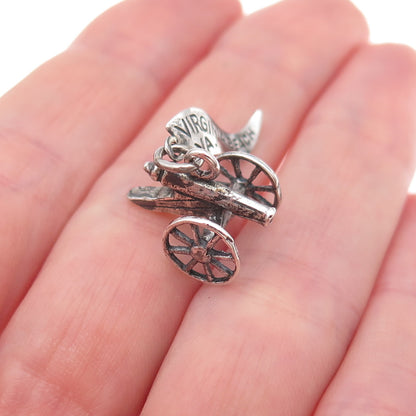 Pacific Jewelry 925 Sterling Silver Vintage Cannon Oxidized 3D Charm Pendant