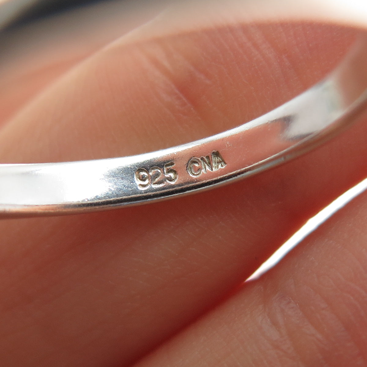 CNA PRANDA Sterling Silver Vintage Enamel SET of 3 Stackable Band Ring Size 9