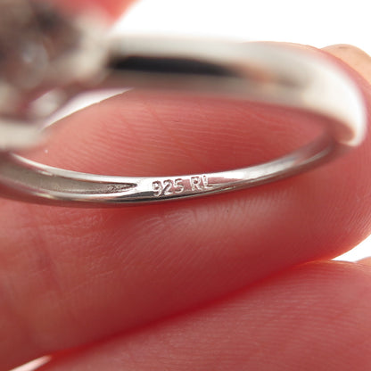 Richline Sterling Silver Real White Topaz & Lab-Created Sapphire Ring Size 6.75