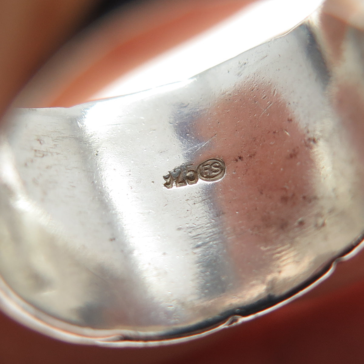 925 Sterling Silver Vintage Modernist Dome Ring Size 5.75