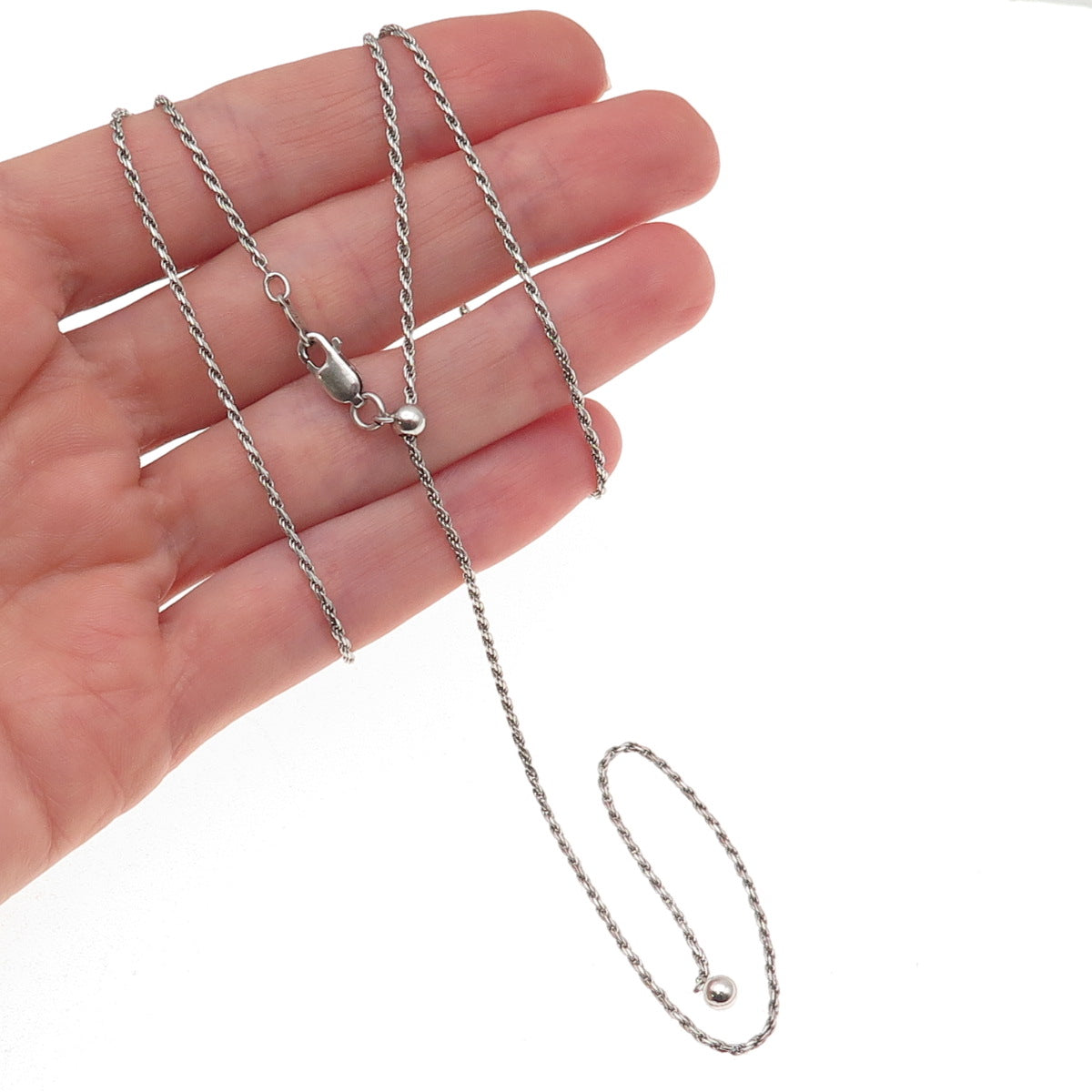 Karizia Spa KA-1772 Sterling Silver Vintage Italy Lariat Rope Chain Necklace 24"