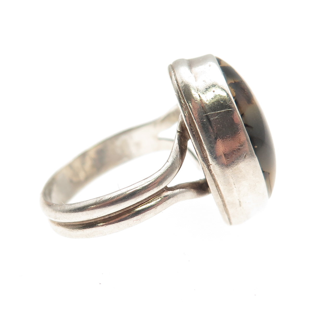 Old Pawn 925 Sterling Silver Vintage Southwestern Agate Tribal Ring Size 6