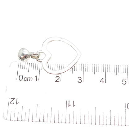 925 Sterling Silver Vintage Heart Slide Charm Pendant