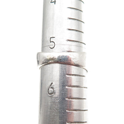 925 Sterling Silver Antique Art Deco Real Diamond & Star Ruby Ring Size 5.5