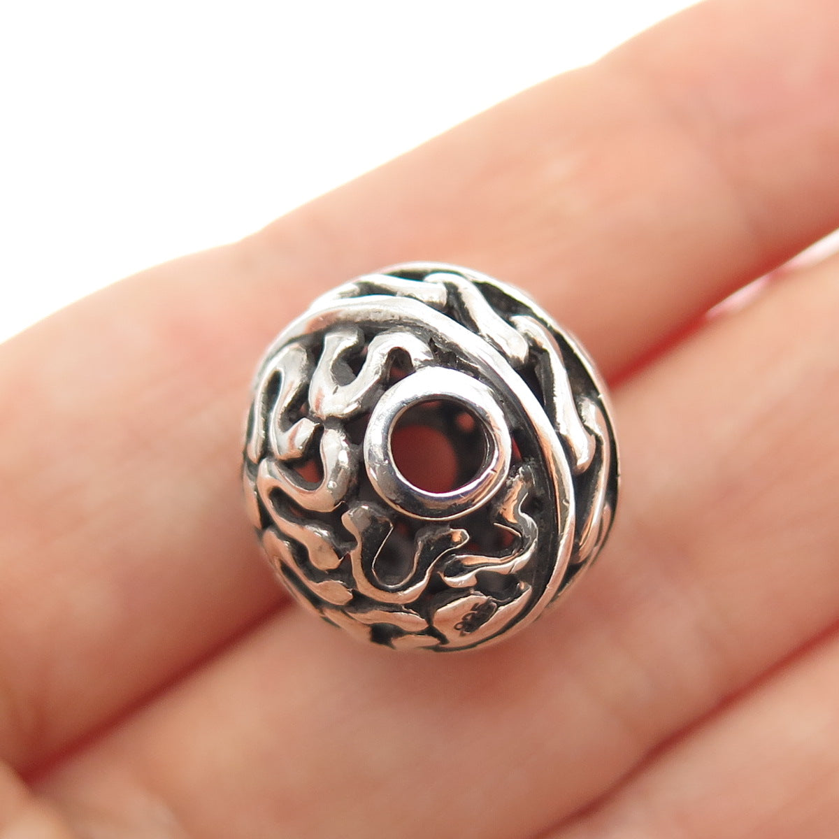 925 Sterling Silver Ornate Slide Bead Charm