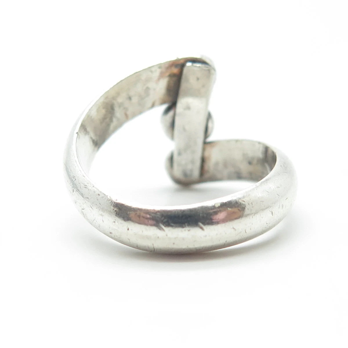 925 Sterling Silver Vintage Real Tourmaline Bypass Ring Size 6