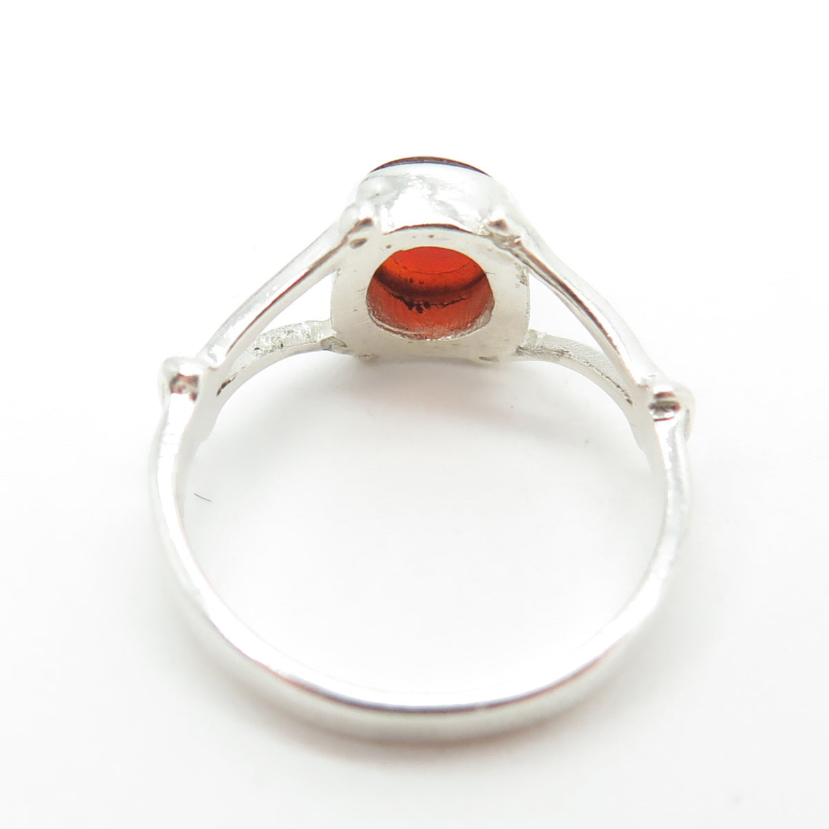 925 Sterling Silver Vintage Southwestern Real Carnelian Ring Size 4.75