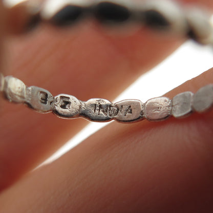 925 Sterling Silver Vintage Real Oval-Cut Amethyst Bubble Ring Size 7