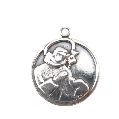925 Sterling Silver Vintage St. Anthony Medal Oxidized Charm Pendant