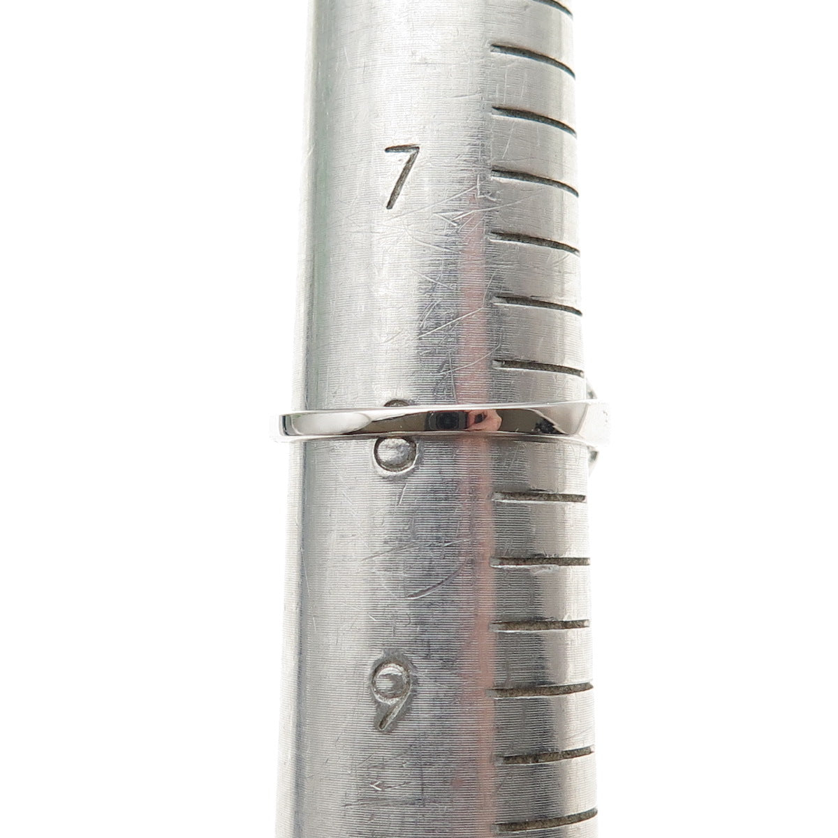 925 Sterling Silver Real Round-Cut Diamond Fleur de Lis Ring Size 8