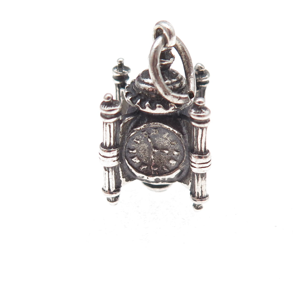 925 Sterling Vintage Marshall Field's Department Store Clock Chicago 3D Pendant