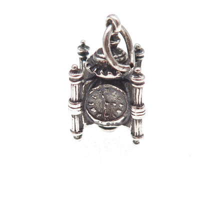 925 Sterling Vintage Marshall Field's Department Store Clock Chicago 3D Pendant