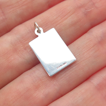 925 Sterling Silver Red Enamel I Am Out Of Brakes Minimalist Charm Pendant