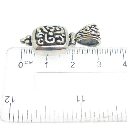 SX SALLY C 925 Sterling Silver Vintage Ornate Oxidized Pendant