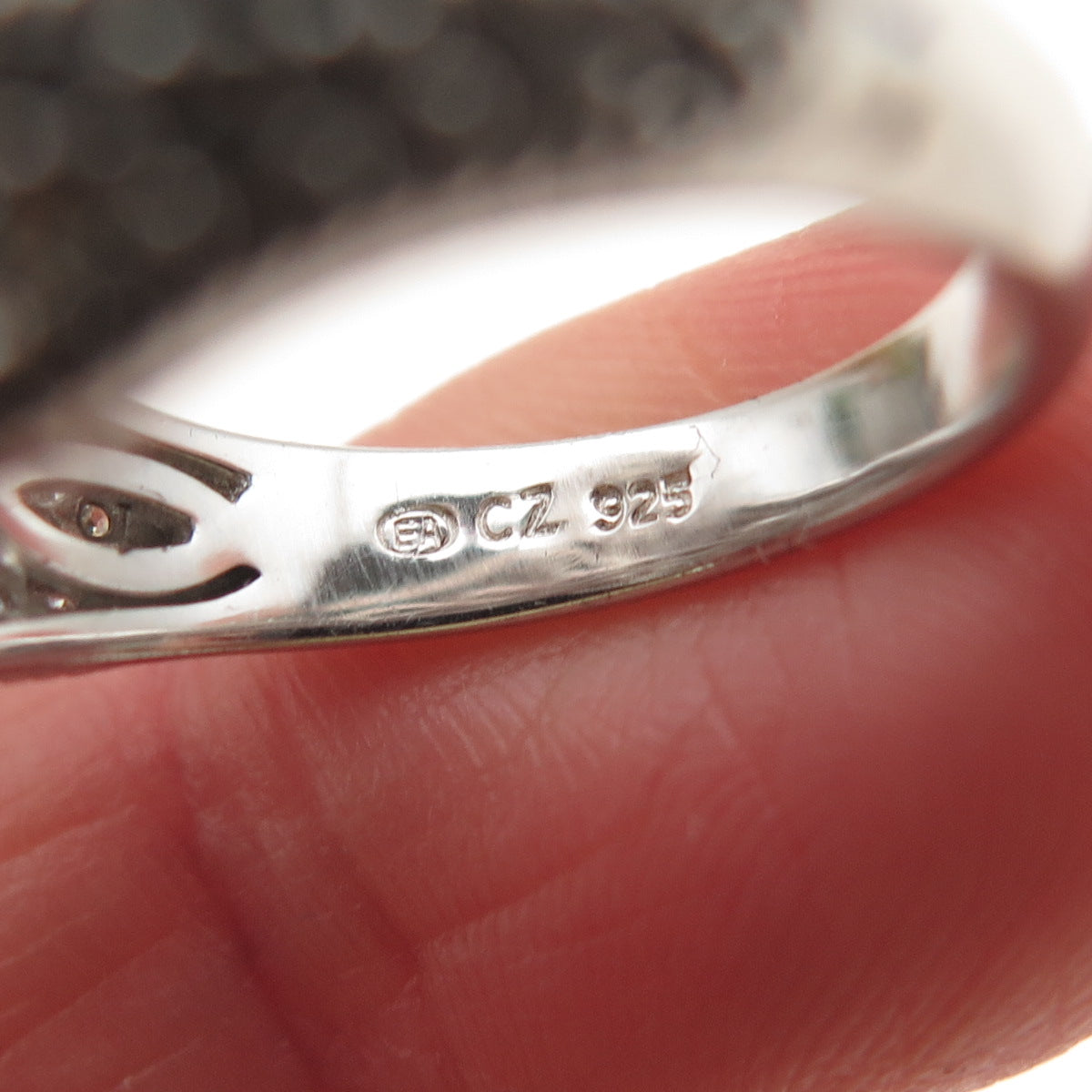 925 Sterling Silver Round-Cut C Z Sparkle Ring Size 7.25